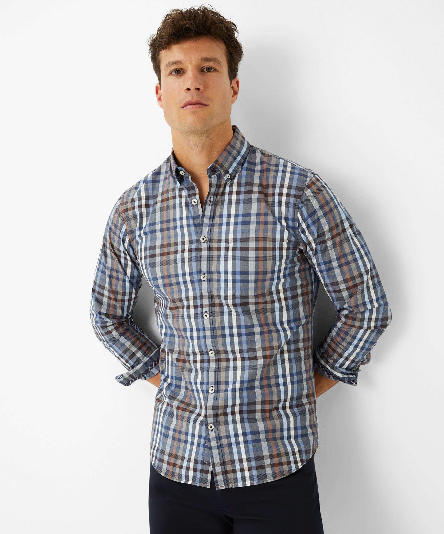 Brax Modern Fit Shirt - Daniel C - Brown