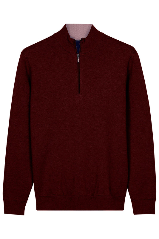 Baileys Quarter Zip Knitwear - Port Red