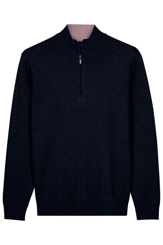 Baileys Quarter Zip Knitwear - Navy