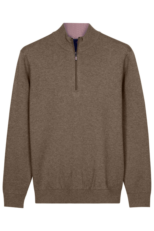 Baileys Quarter Zip Knitwear - Taupe