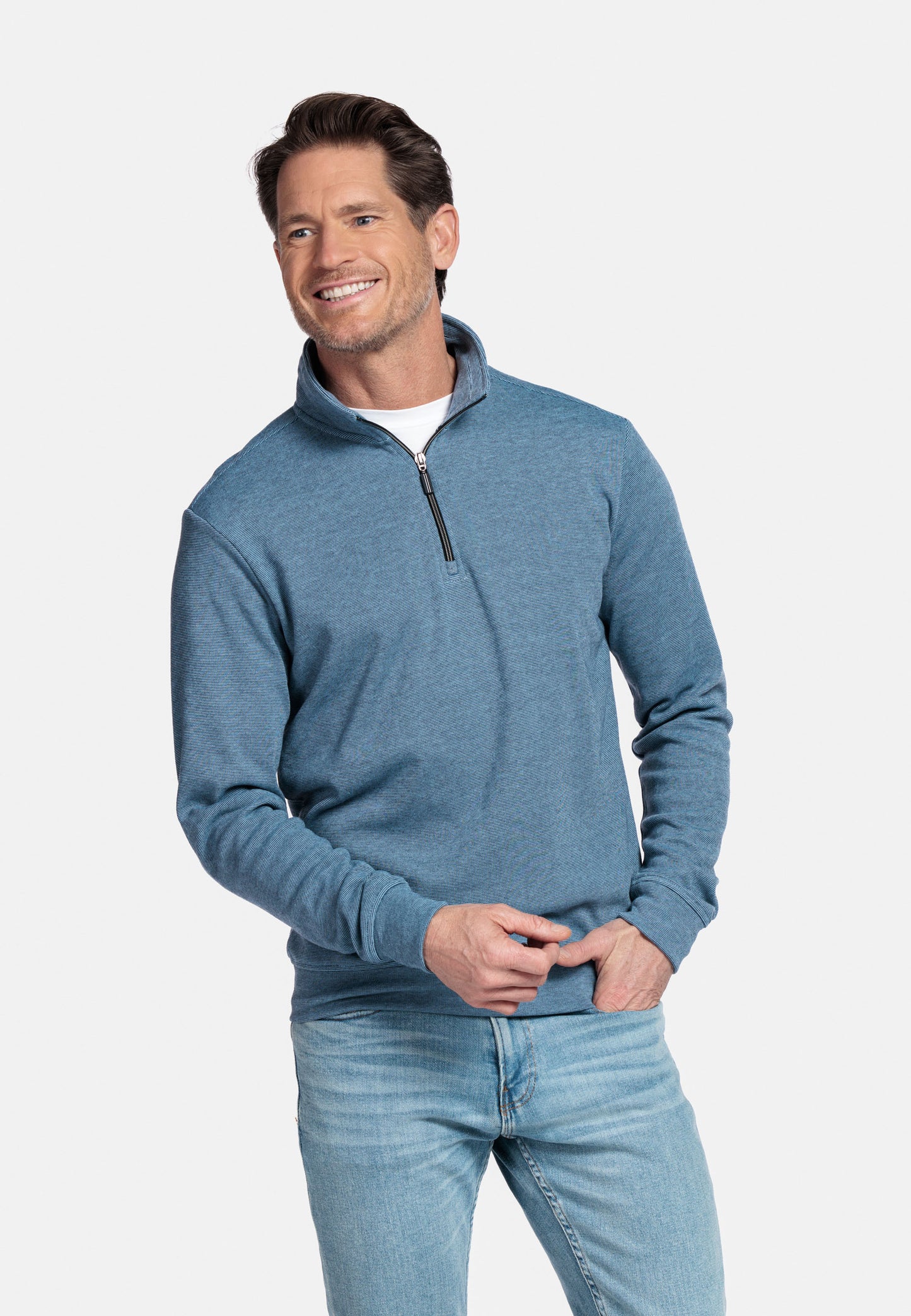 Baileys Quarter Zip Sweatshirt - Indigo Blue