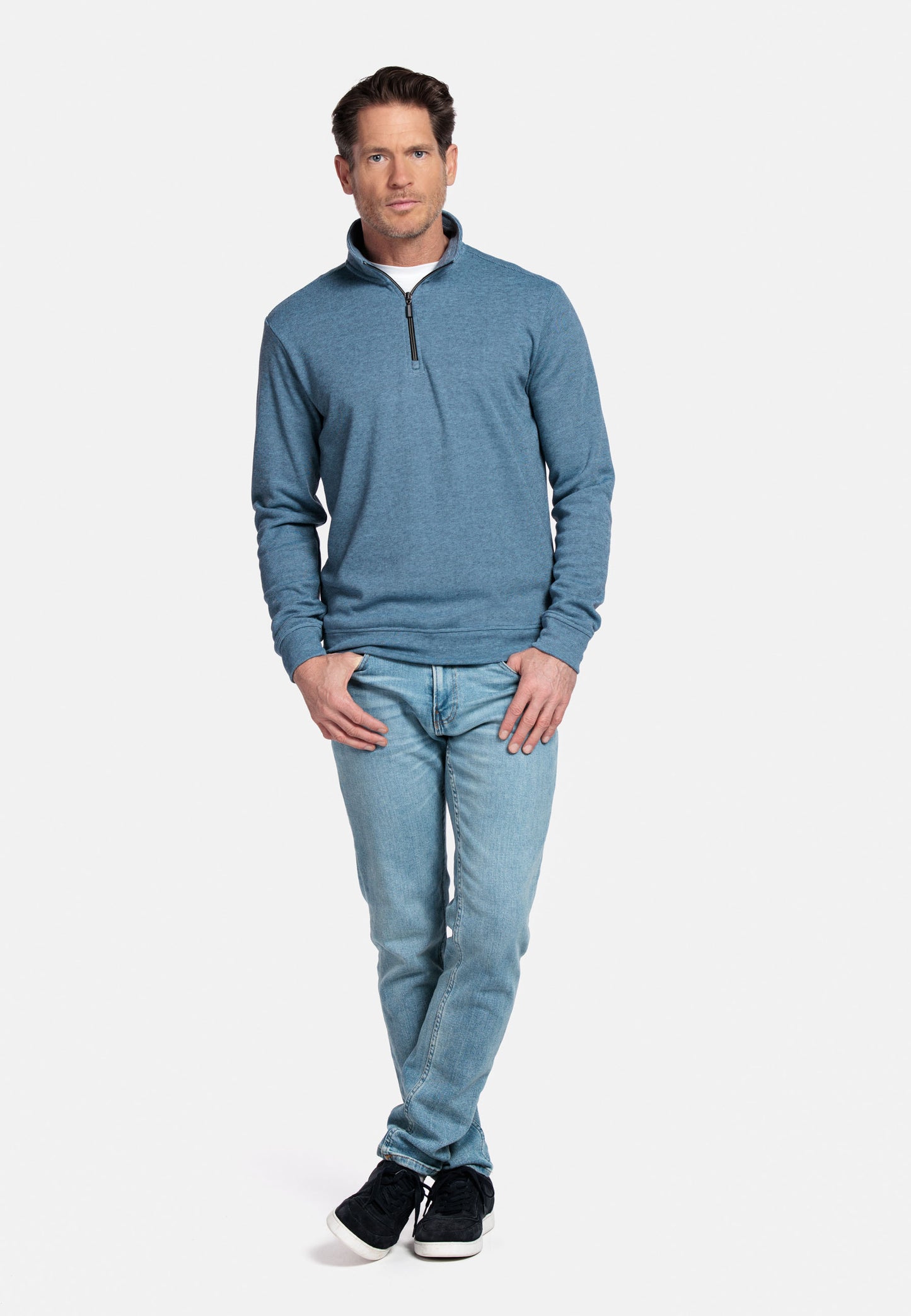 Baileys Quarter Zip Sweatshirt - Indigo Blue