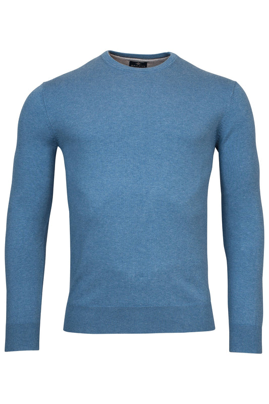 Baileys Crew Neck Jumper - Mid Blue Melange