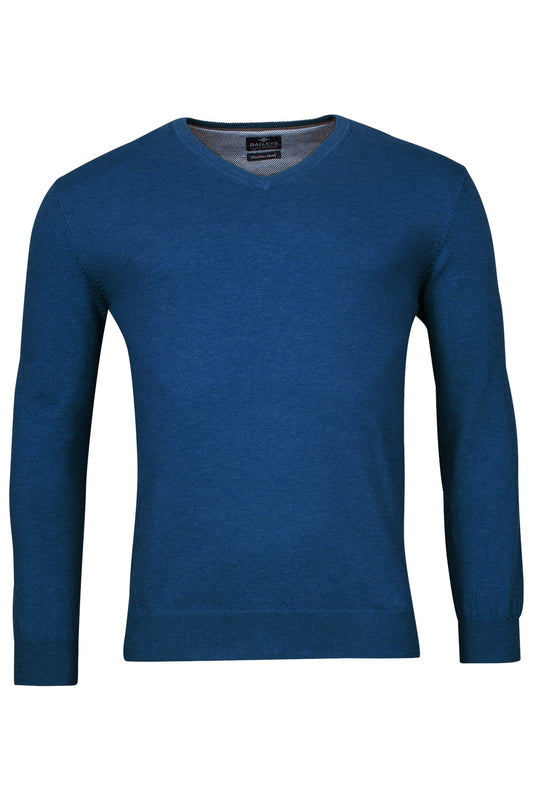 Baileys V - Neck Jumper - Cobalt