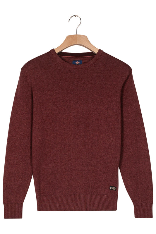 Baileys Round Neck Knitwear - Mauve Melange