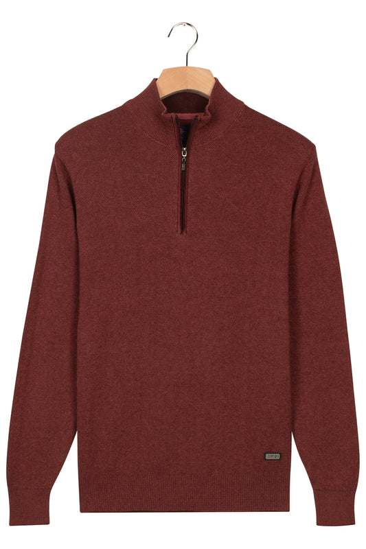 Baileys Quarter Zip Knitwear - Mauve Melange