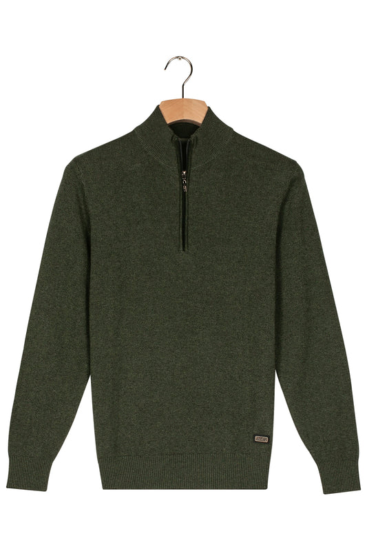 Baileys Quarter Zip Knitwear - Dark Green