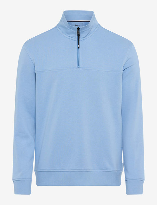 Brax Quarter Zip Sweatshirt - Sion - Light Blue