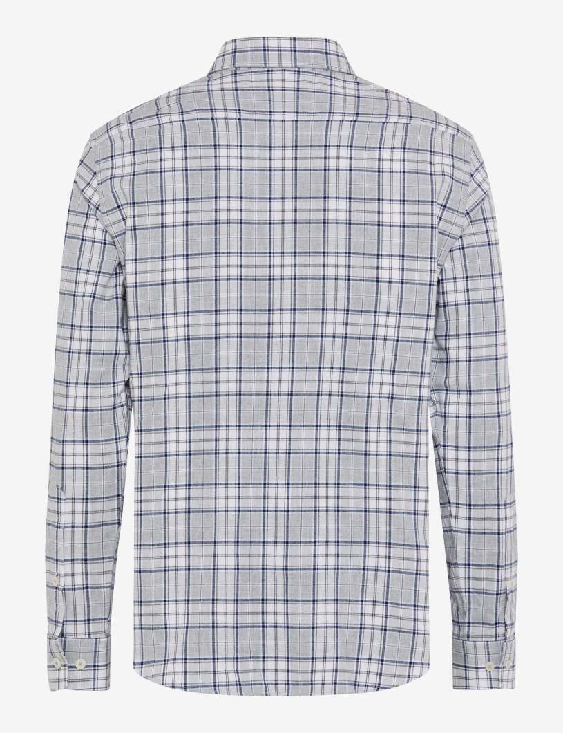 Brax Shirt - Daniel C - Flannel Check - Grey & Blue