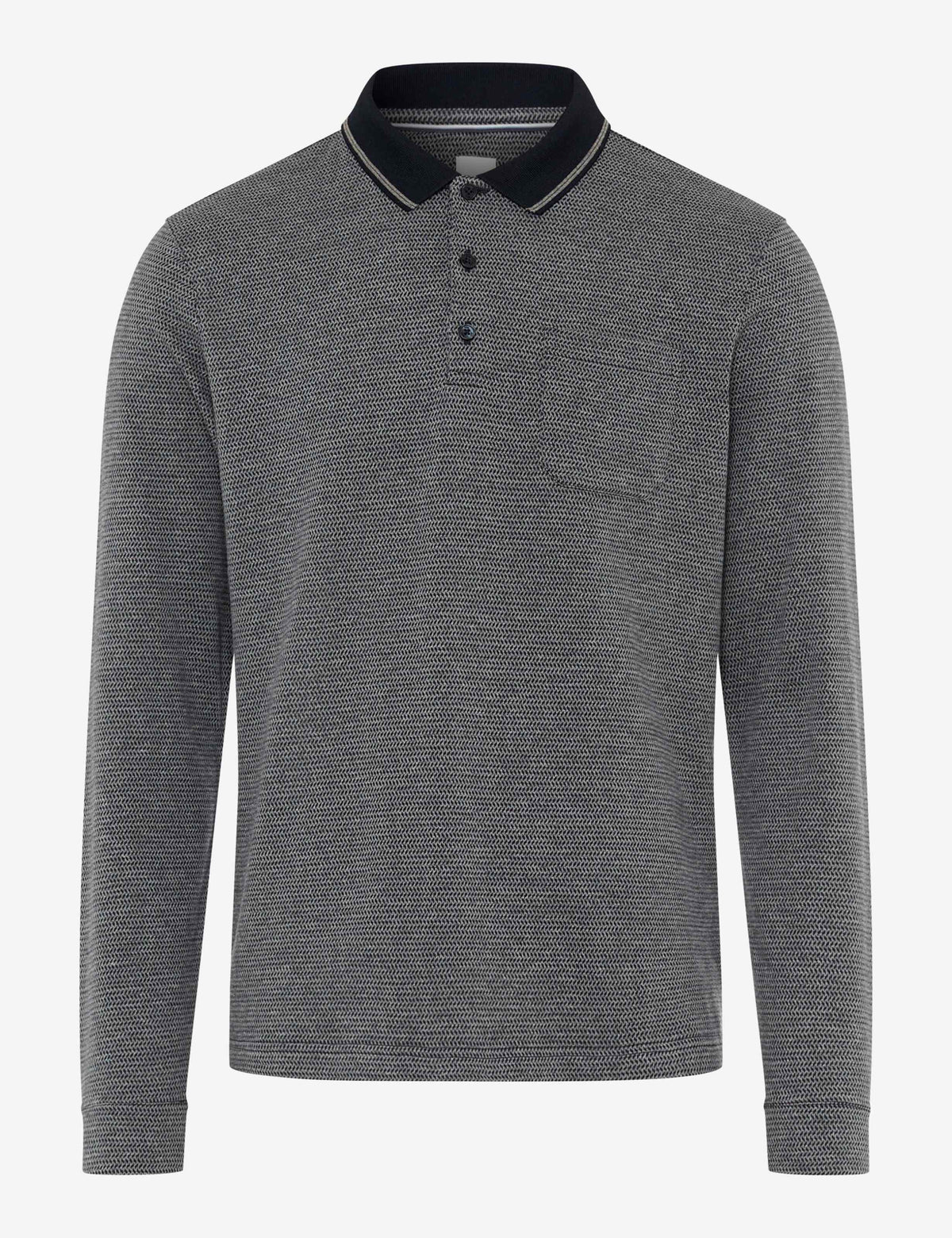 Brax Long Sleeve Polo Shirt - Pharell - Navy