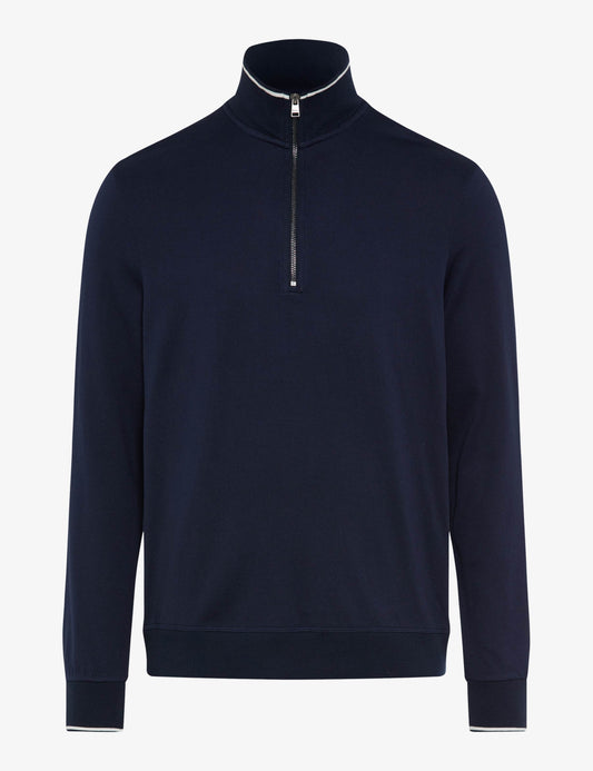 Brax Quarter Zip Sweatshirt - Peo - Navy