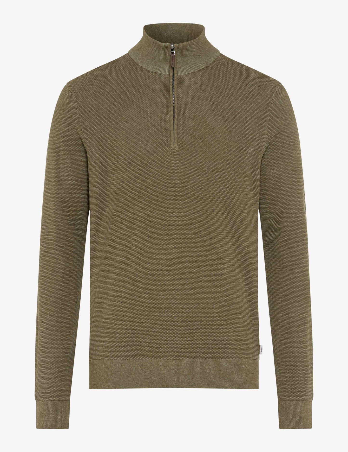 Brax Quarter Zip Knitwear - Steffen - Brown