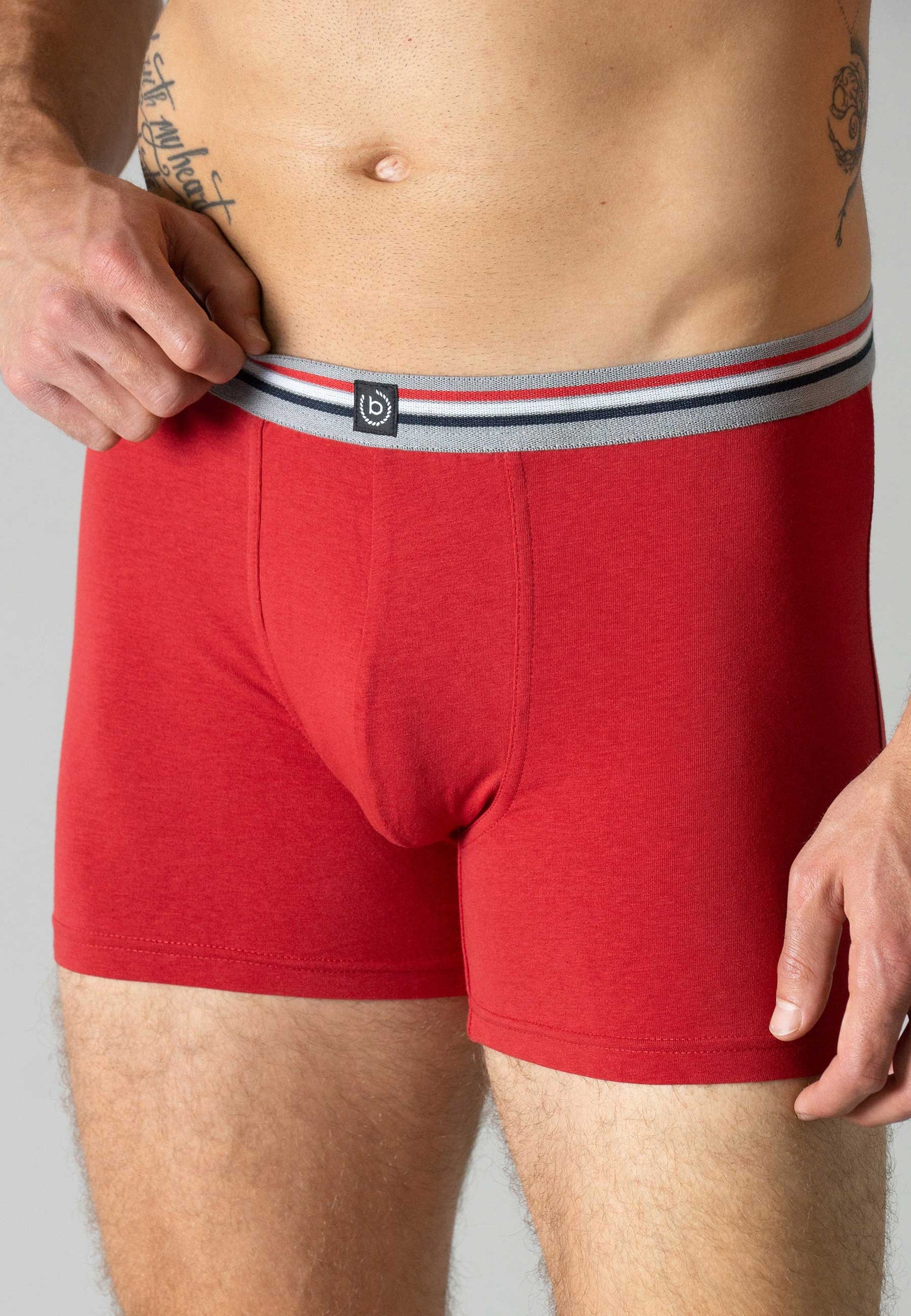 Bugatti Long Boxer Brief (3 pack) - Prague - Red/grey/navy