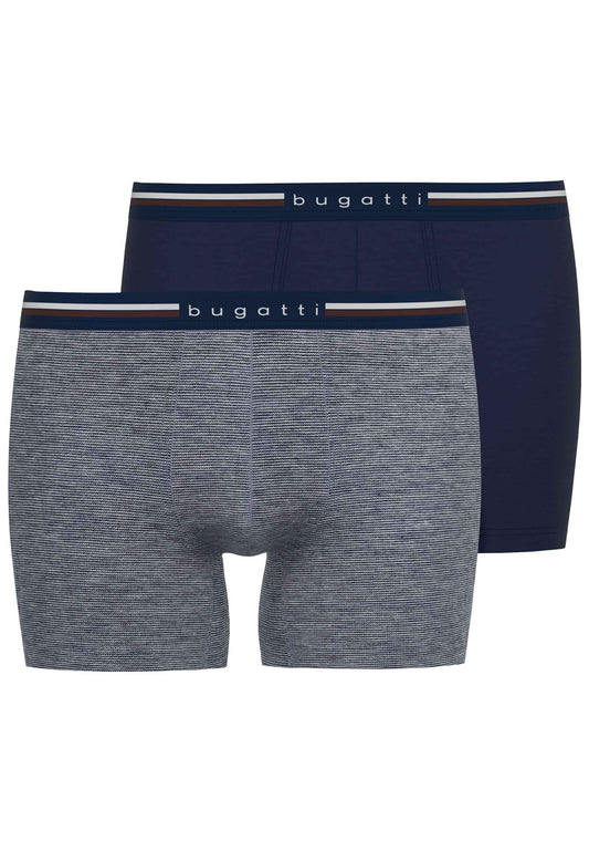 Bugatti Long Boxer Brief (2 pack) - Blue/Dark Stripe