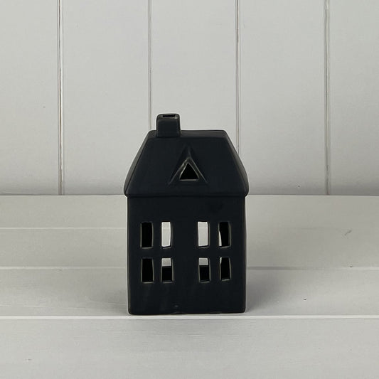 Black Ceramic Tealight Holder House