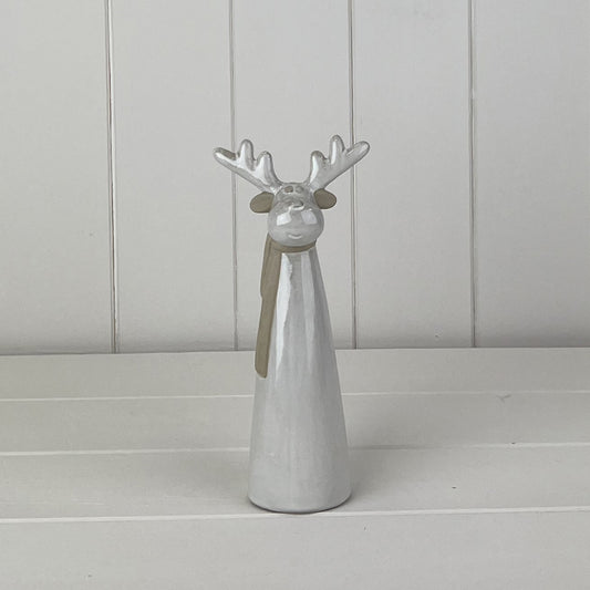 Glazed Ceramic Tall Reindeer Ornament (B)