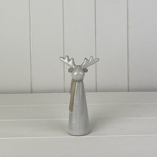 Glazed Ceramic Tall Reindeer Ornament (A)