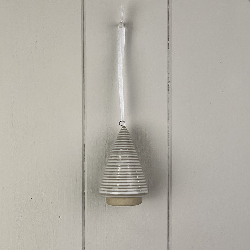 Glazed Ceramic Hanging Tree Decoration (8.5cm)