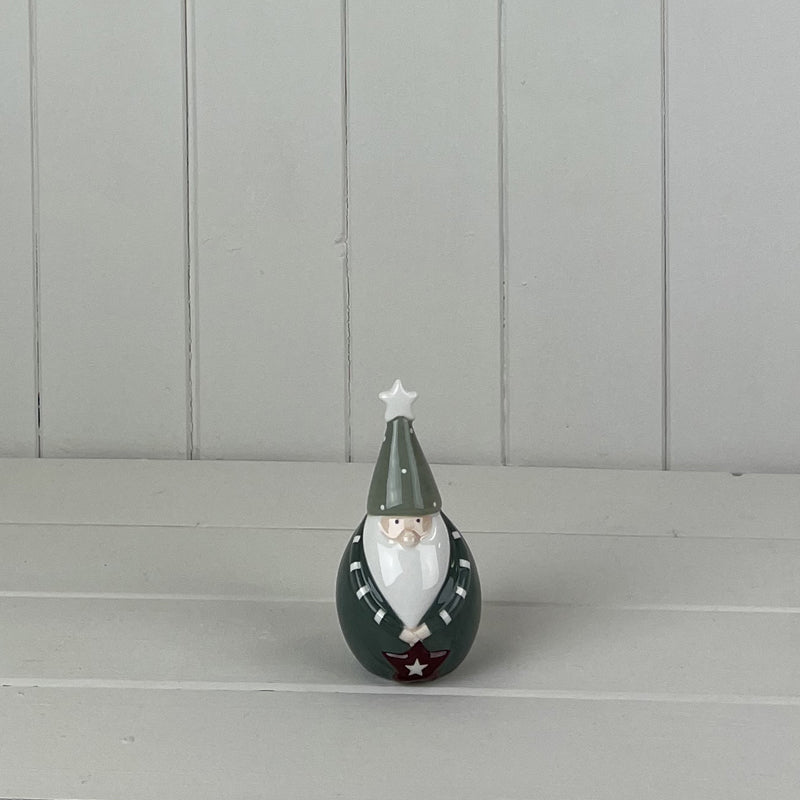 Dark Green/White Ceramic Gonk (Small)