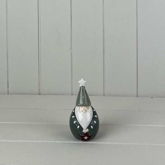 Dark Green/White Ceramic Gonk (Small)