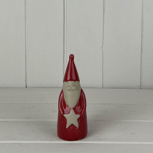Red/White Ceramic LED Santa Decoration