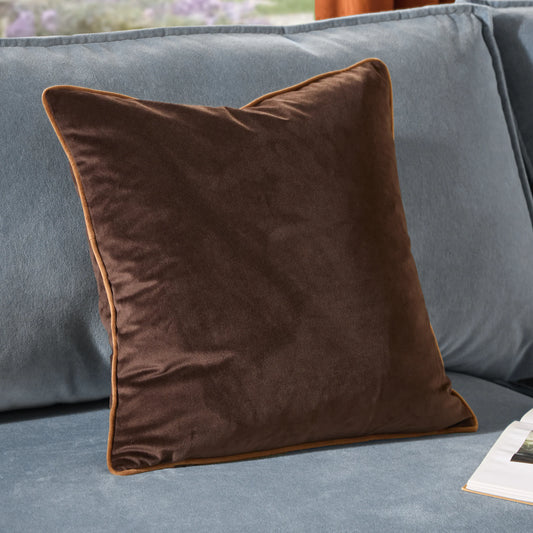 Meridian Velvet Cushion Cover - Chocolate/Caramel