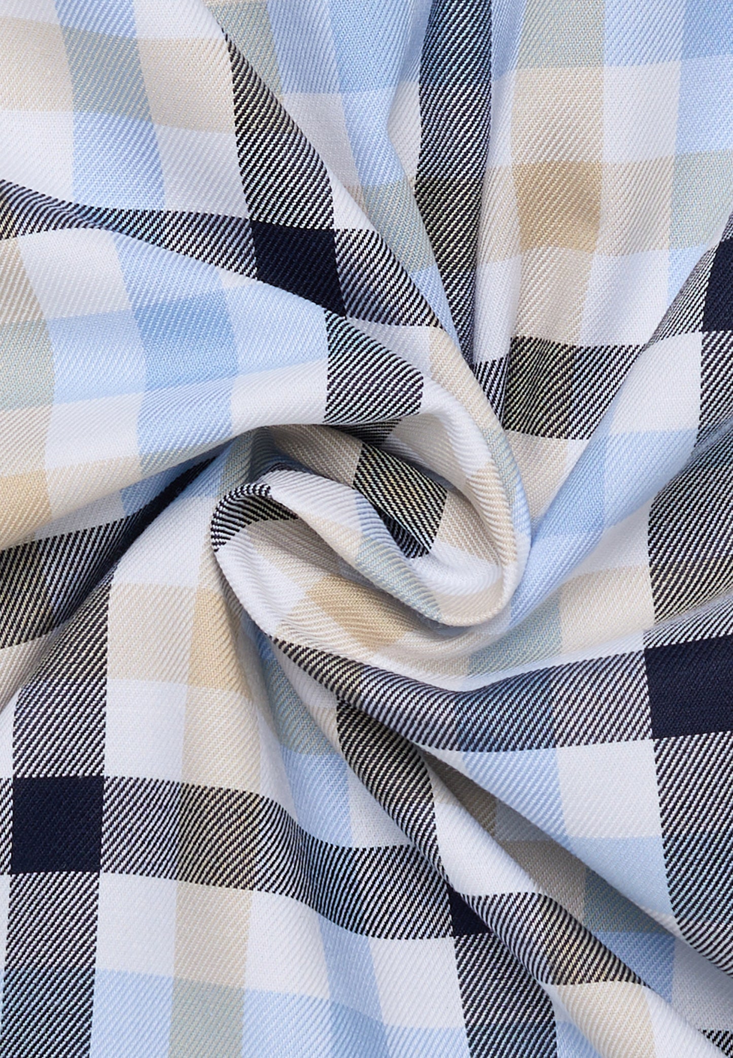 Eterna Short Sleeve Shirt (1384/14) - Blue/Sand Check