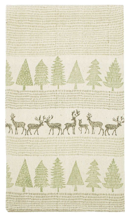 Forest Scene Block Print Runner