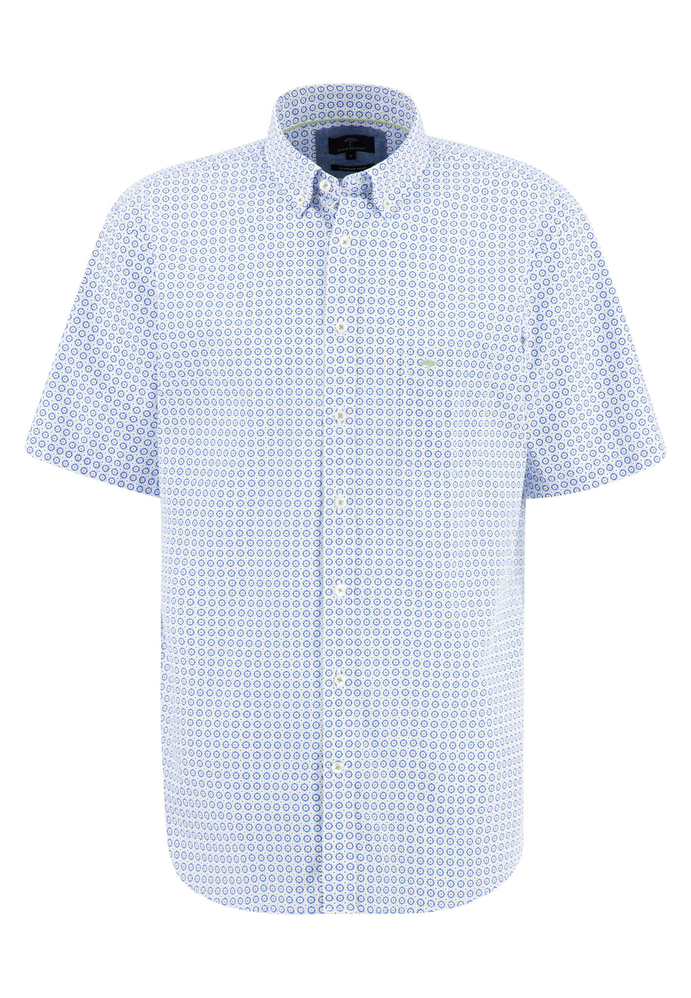 Fynch Hatton Short Sleeve Shirt - Spring Green Combi Print