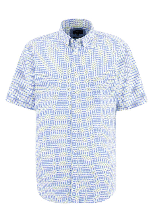 Fynch Hatton Short Sleeve Shirt - Spring Green Combi Print