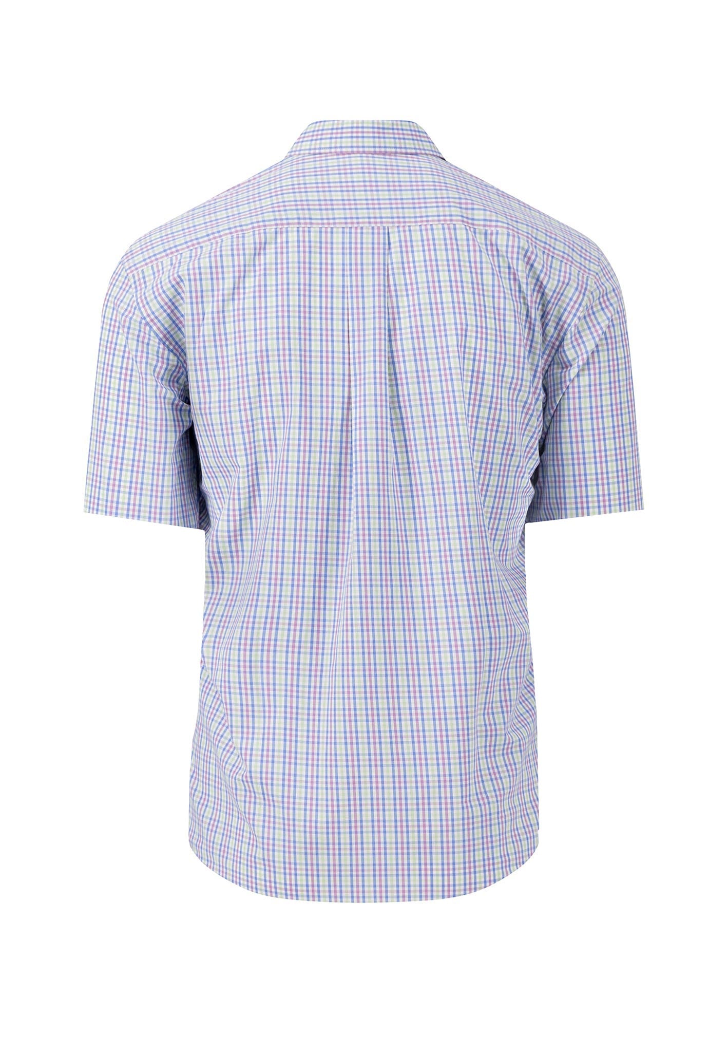 Fynch Hatton Short Sleeve Shirt - Superfine Combi Check - Dusty Lavender