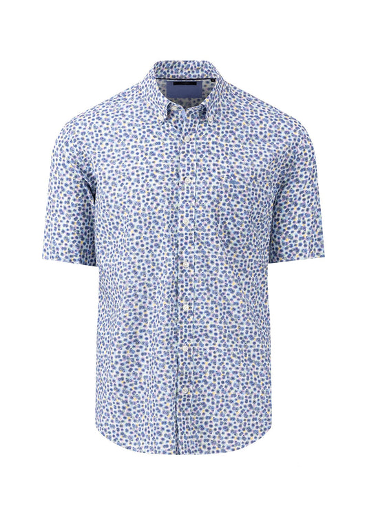 Fynch Hatton Short Sleeve Shirt - Summer Prints - Dusty Lavender