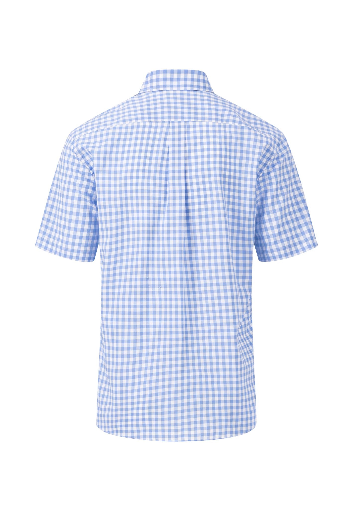 Fynch Hatton Short Sleeve Shirt - Crystal Blue Gingham