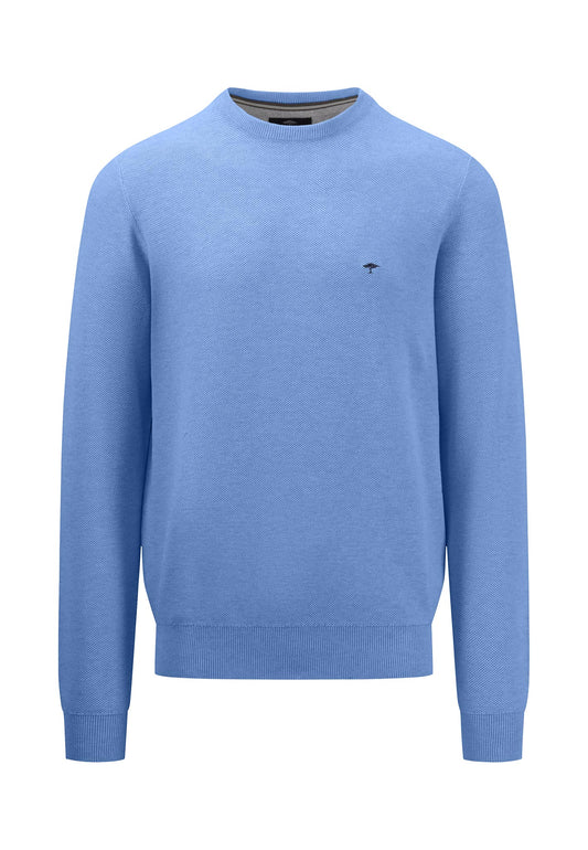 Fynch Hatton Crew Neck Knitwear - Crystal Blue