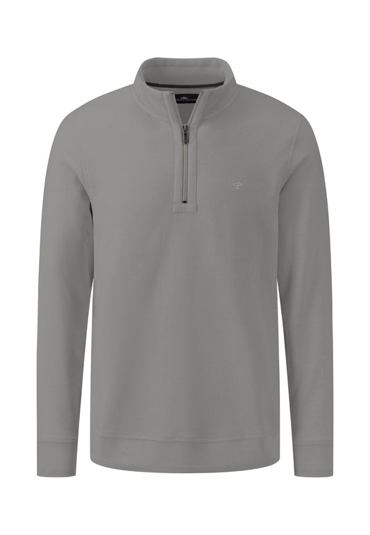 Fynch Hatton Quarter Zip Sweatshirt - Cool Grey