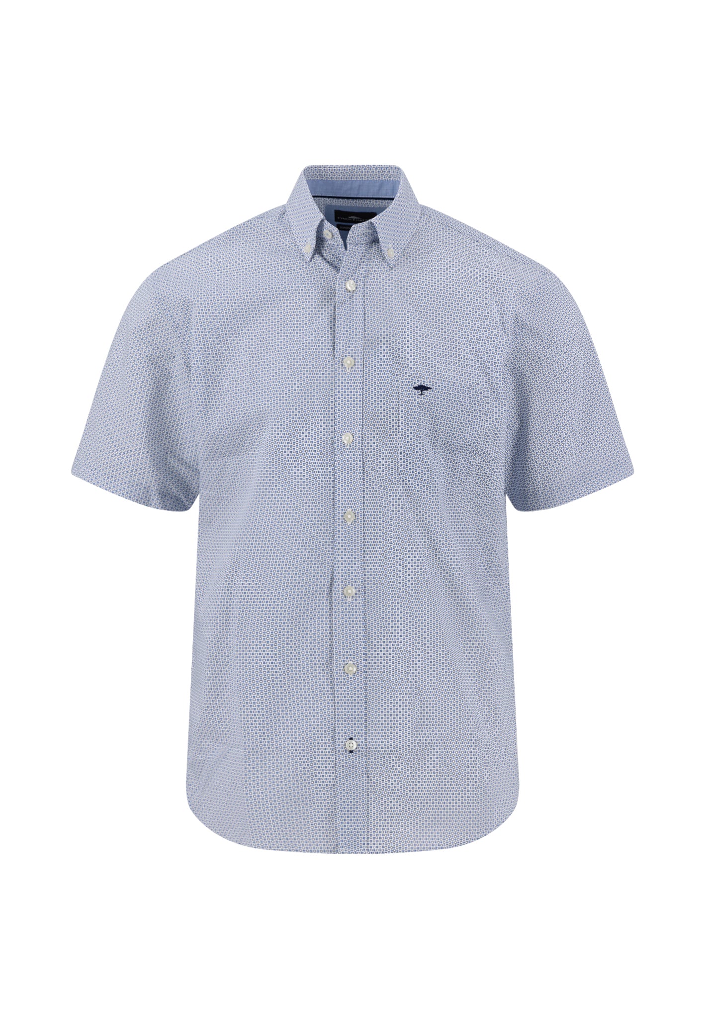 Fynch Hatton Short Sleeve Shirt - Minimal Print - New Breeze