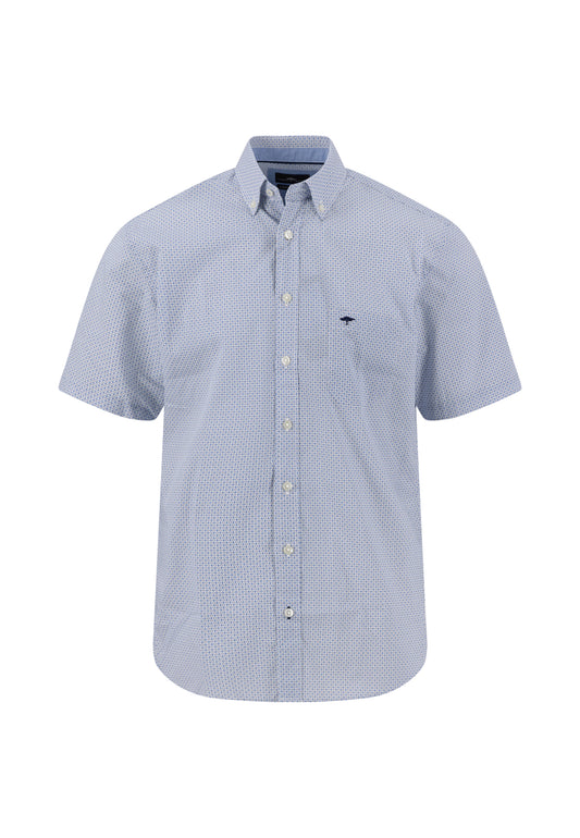 Fynch Hatton Short Sleeve Shirt - Minimal Print - New Breeze