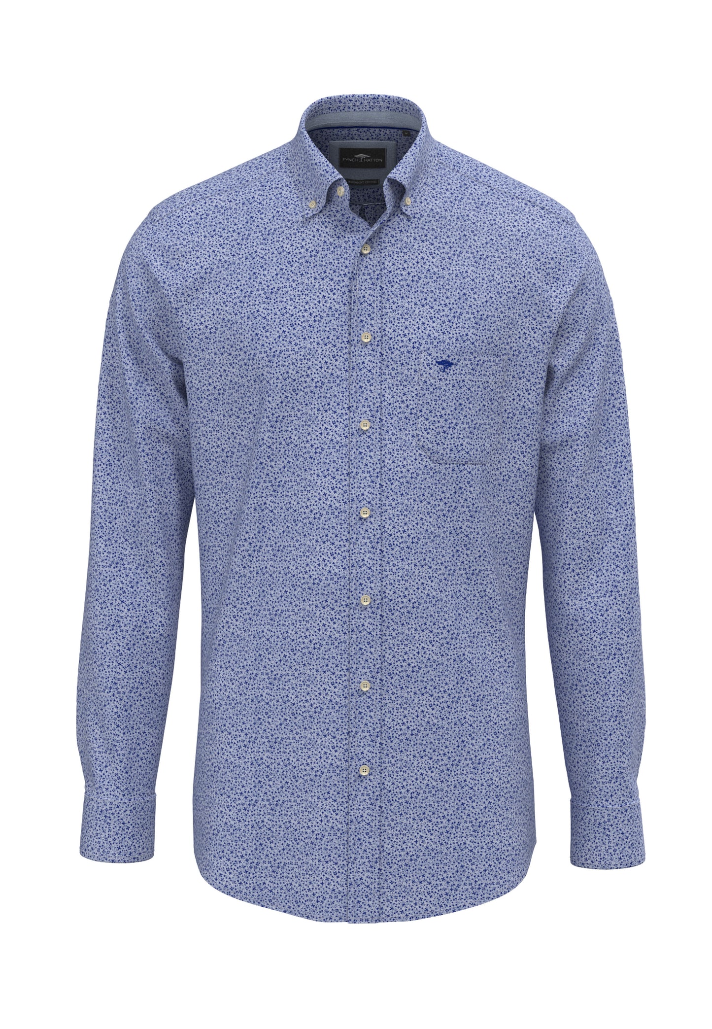Fynch Hatton Shirt - Mini Flower Print - Harbor Blue