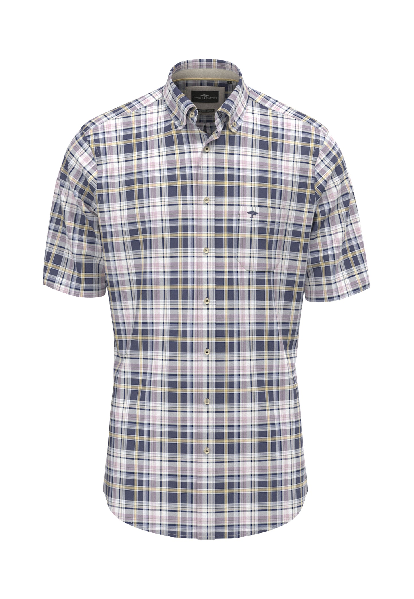 Fynch Hatton Short Sleeve Shirt - Horizon Check
