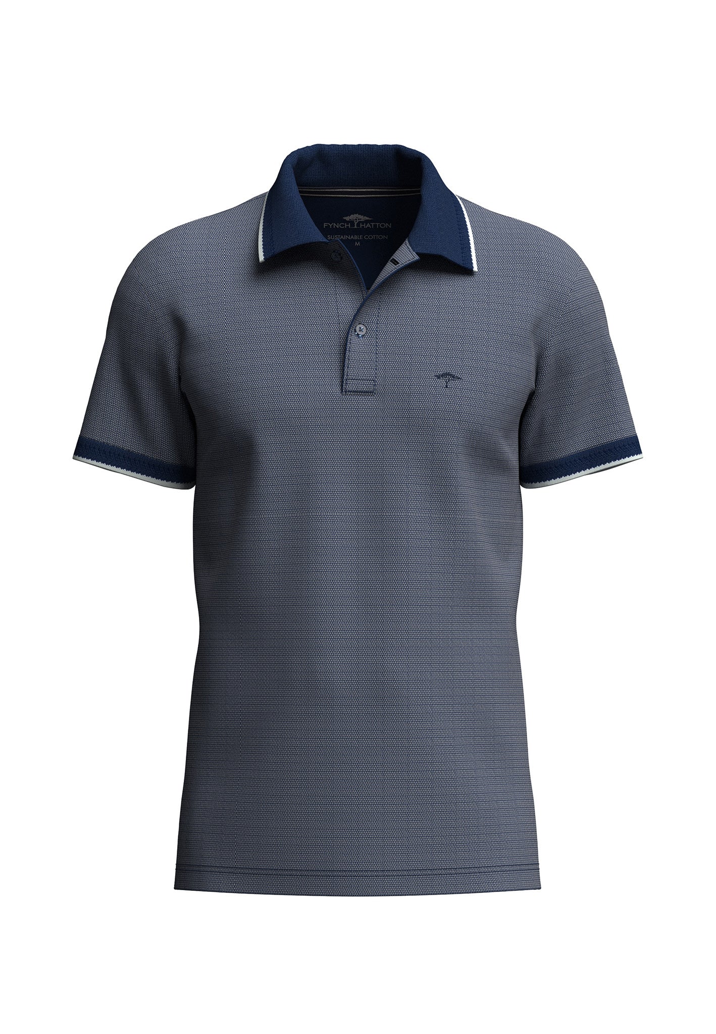 Fynch Hatton Two-Tone Polo Shirt - Midnight