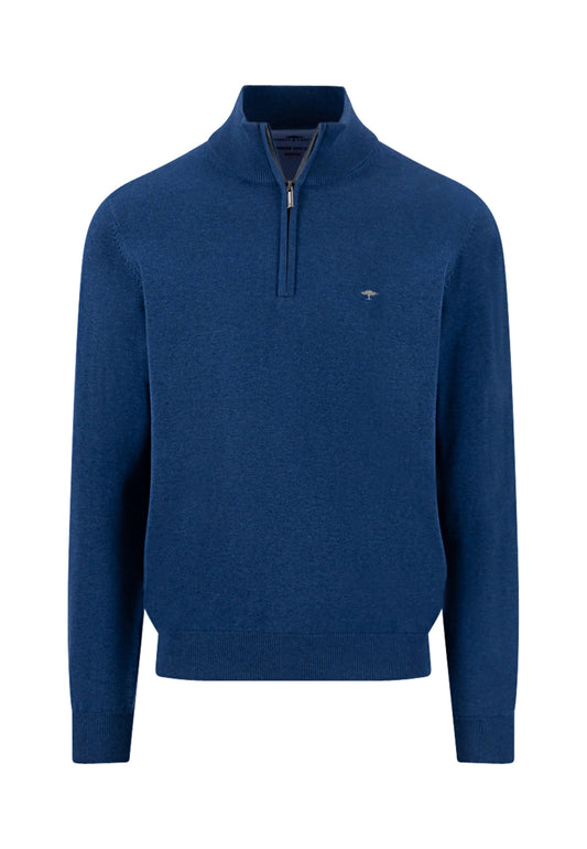 Fynch Hatton Quarter Zip Knitwear - Midnight