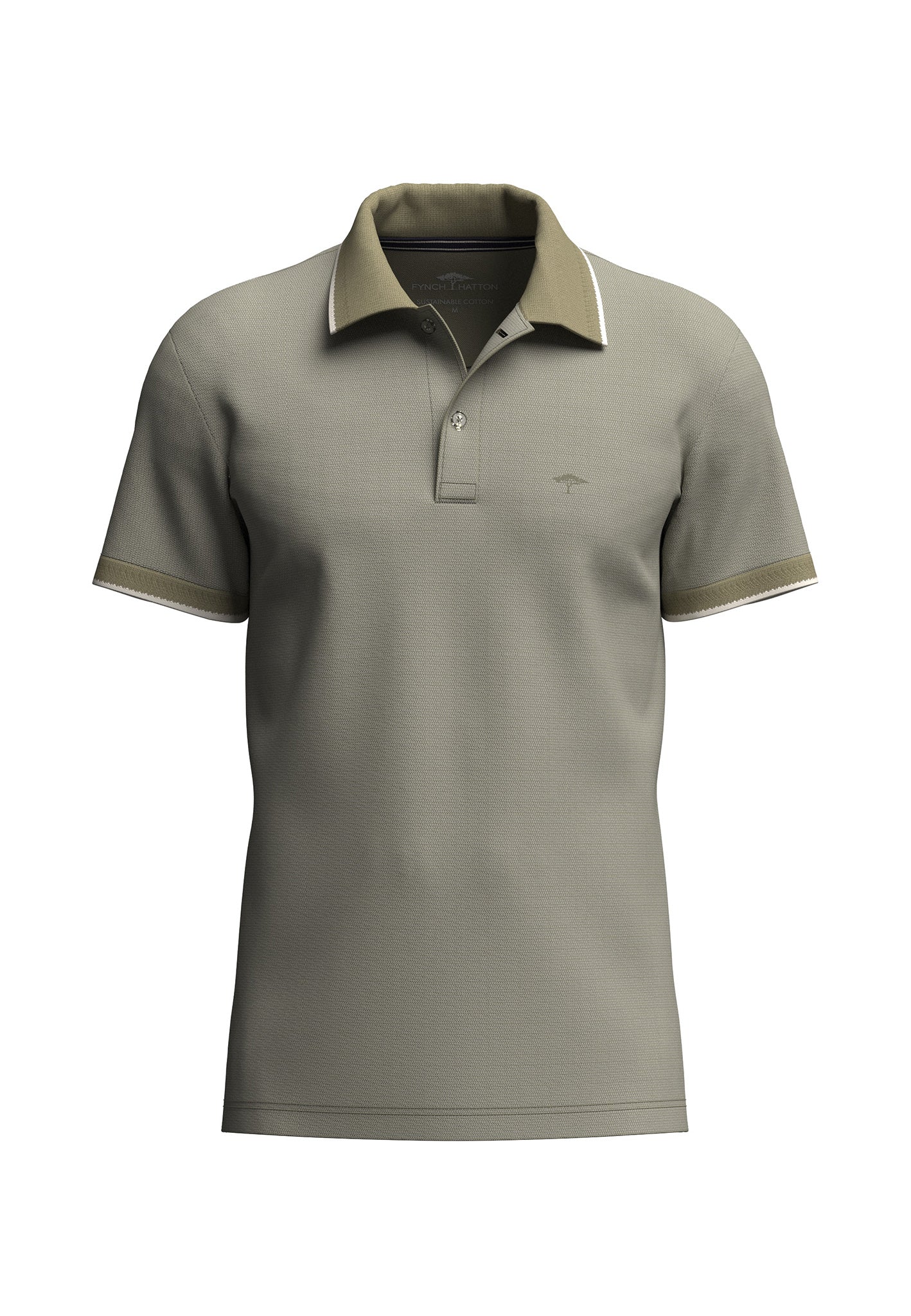 Fynch Hatton Two-Tone Polo Shirt - Pistachio
