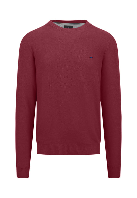 Fynch Hatton Round Neck Knitwear - Ruby Red