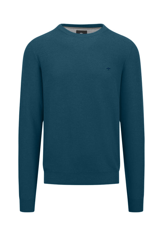 Fynch Hatton Round Neck Knitwear - Dark Teal