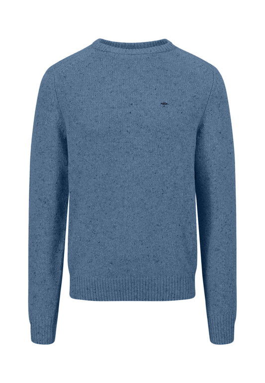 Fynch Hatton Crew Neck Knitwear - Donegal - Cloud Blue