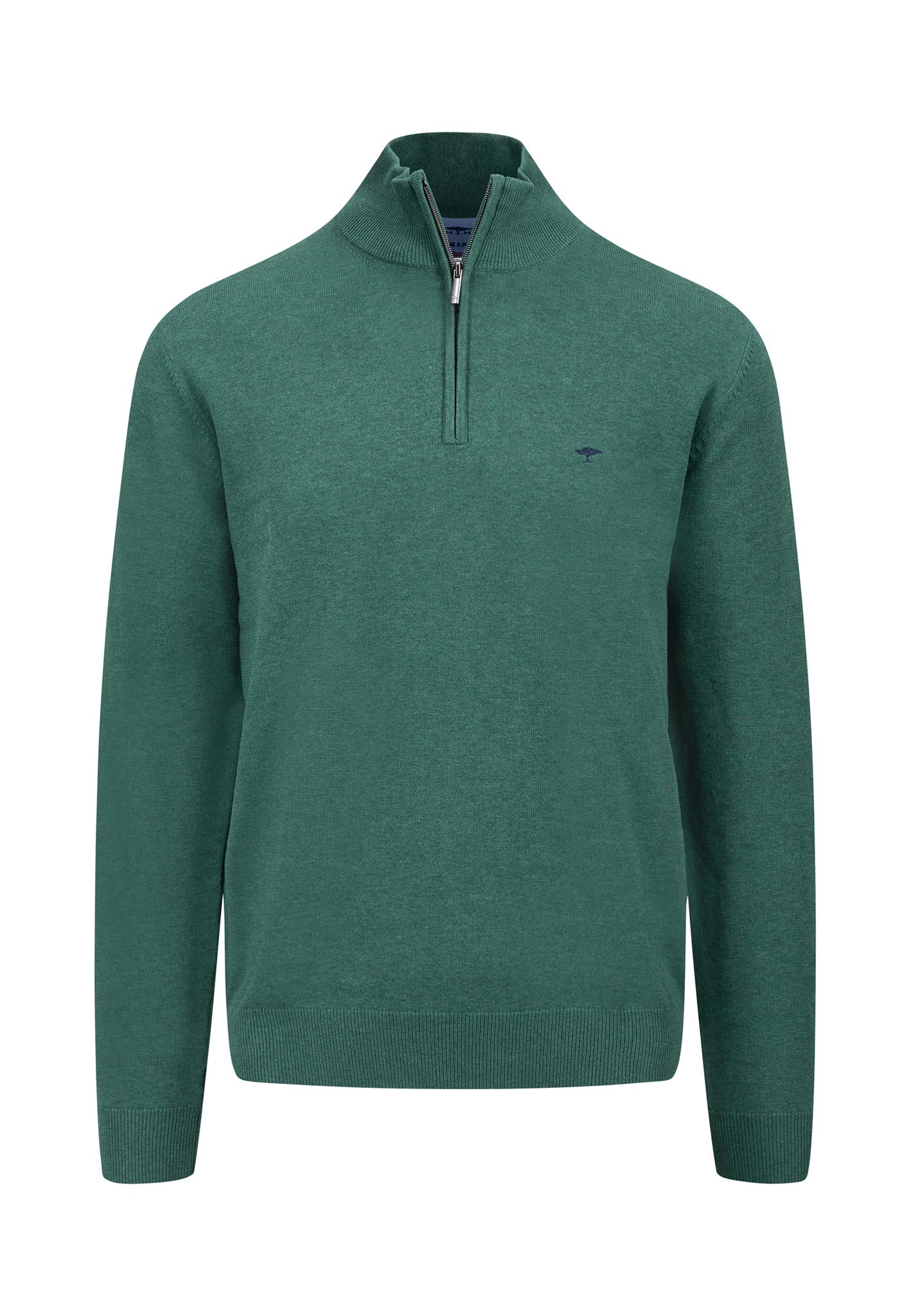 Fynch Hatton Quarter Zip Knitwear - Dark Emerald