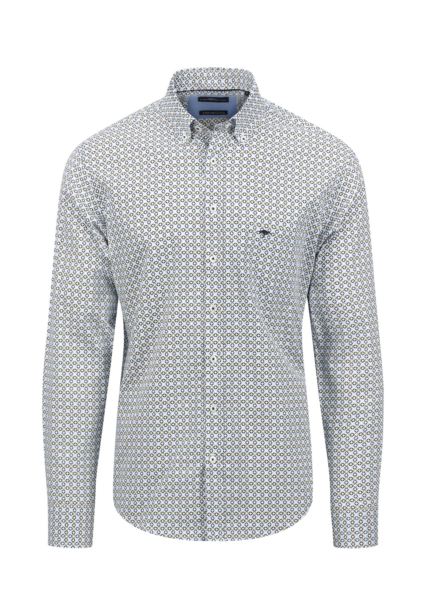 Fynch Hatton Shirt - Seasonal Classic Print - Light Khaki