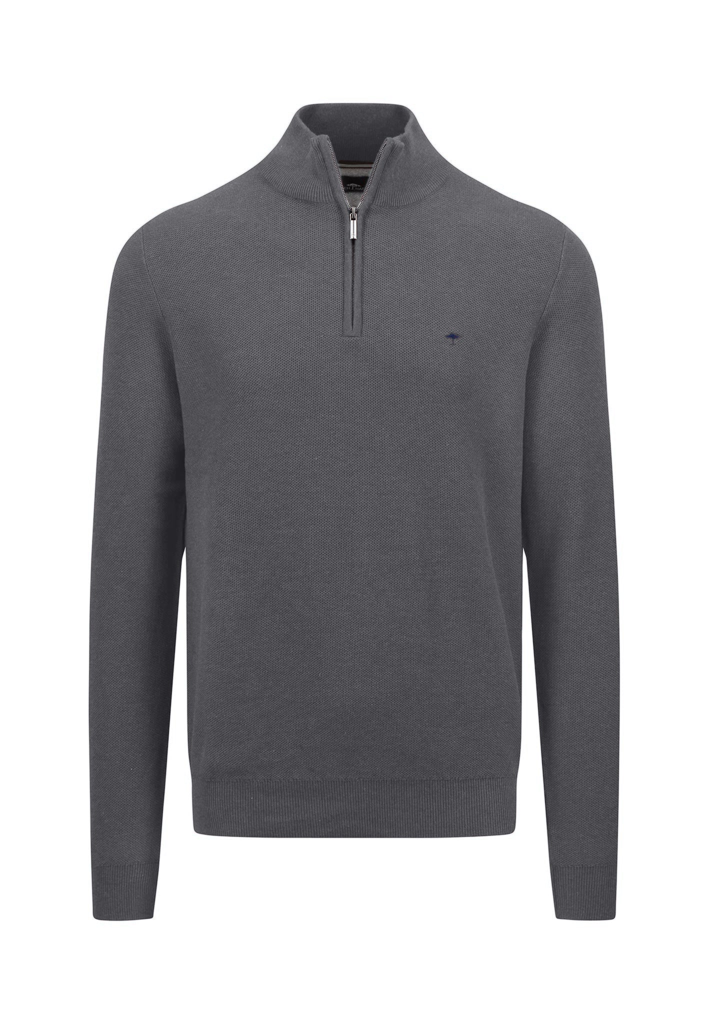 Fynch Hatton Quarter Zip Knitwear - Steel