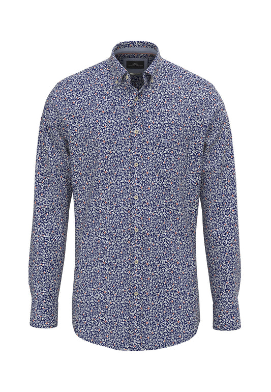 Fynch Hatton Shirt - Flower Print - Peach