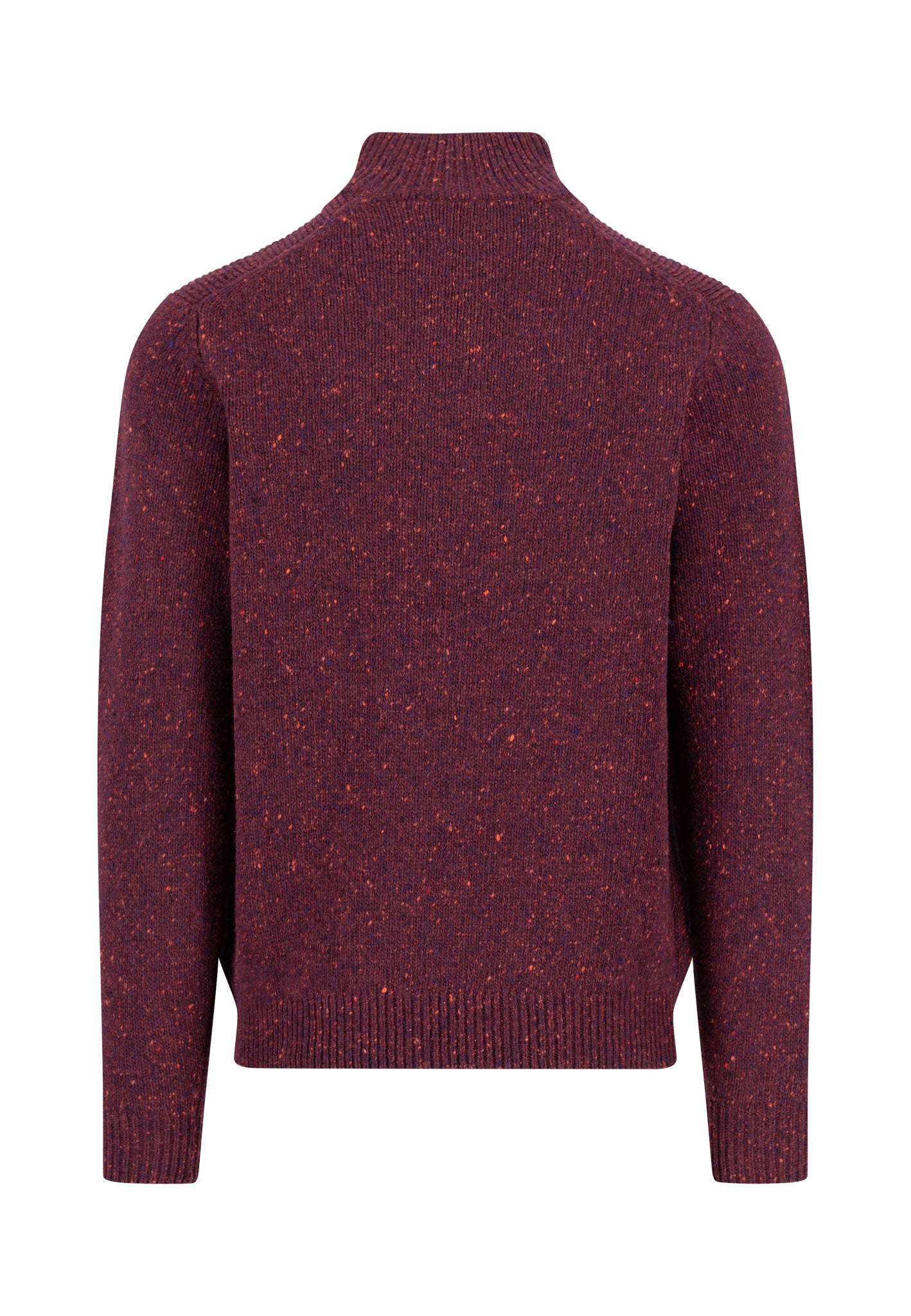 Fynch Hatton Quarter Zip Knitwear - Donegal - Deep Merlot
